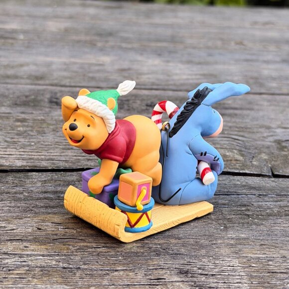 Vintage Lot Hallmark & Disney EEYORE & Winnie The Pooh Christmas Ornaments 2001 - Picture 3 of 16